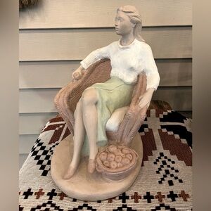 Vintage Austin Productions Sculpture by Artist Alice Heath - Lady in a Chair